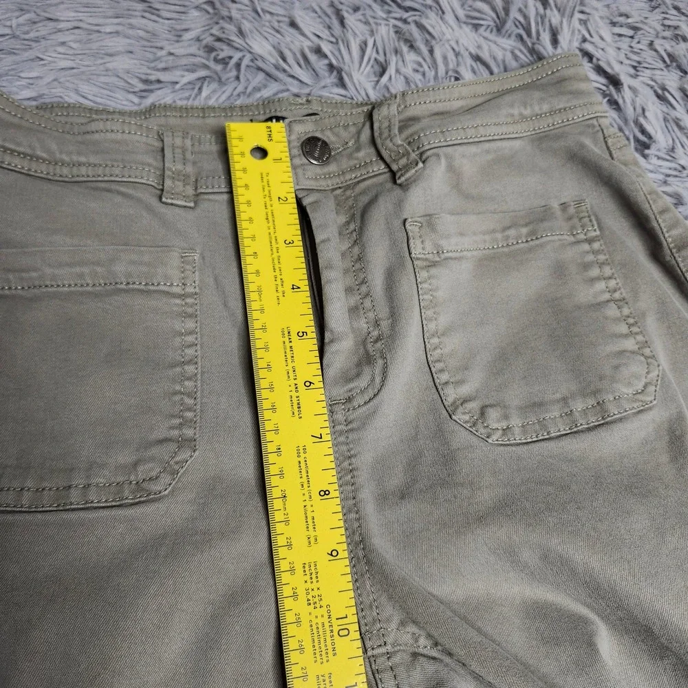 Buffalo David Bitton Brigette Crop Pants Womens 10/30 10 30 Green Cotton Stretch